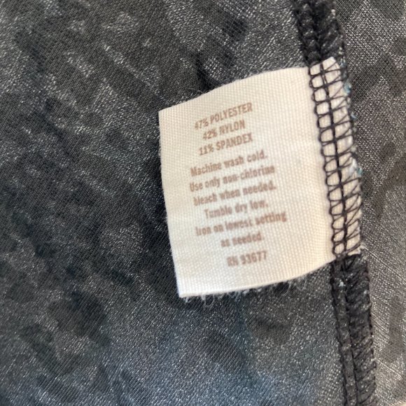 4/$20 Decree Black and Blue Velvet Feel Peplum Top 3/4 Sleeve M - Picture 6 of 8